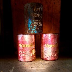 Vintage oil cans